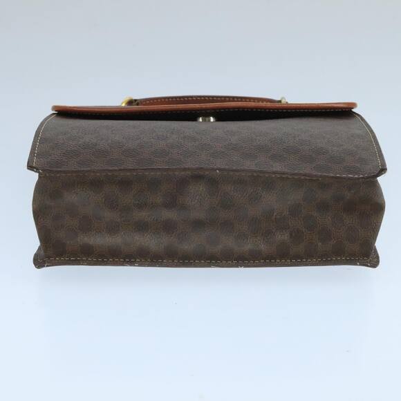 CELINE Macadam Canvas Hand Bag Pvc Leather Brown Gold - Picture 9 of 12